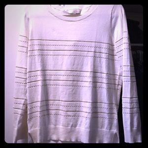 Ann Taylor loft gold and white sweater